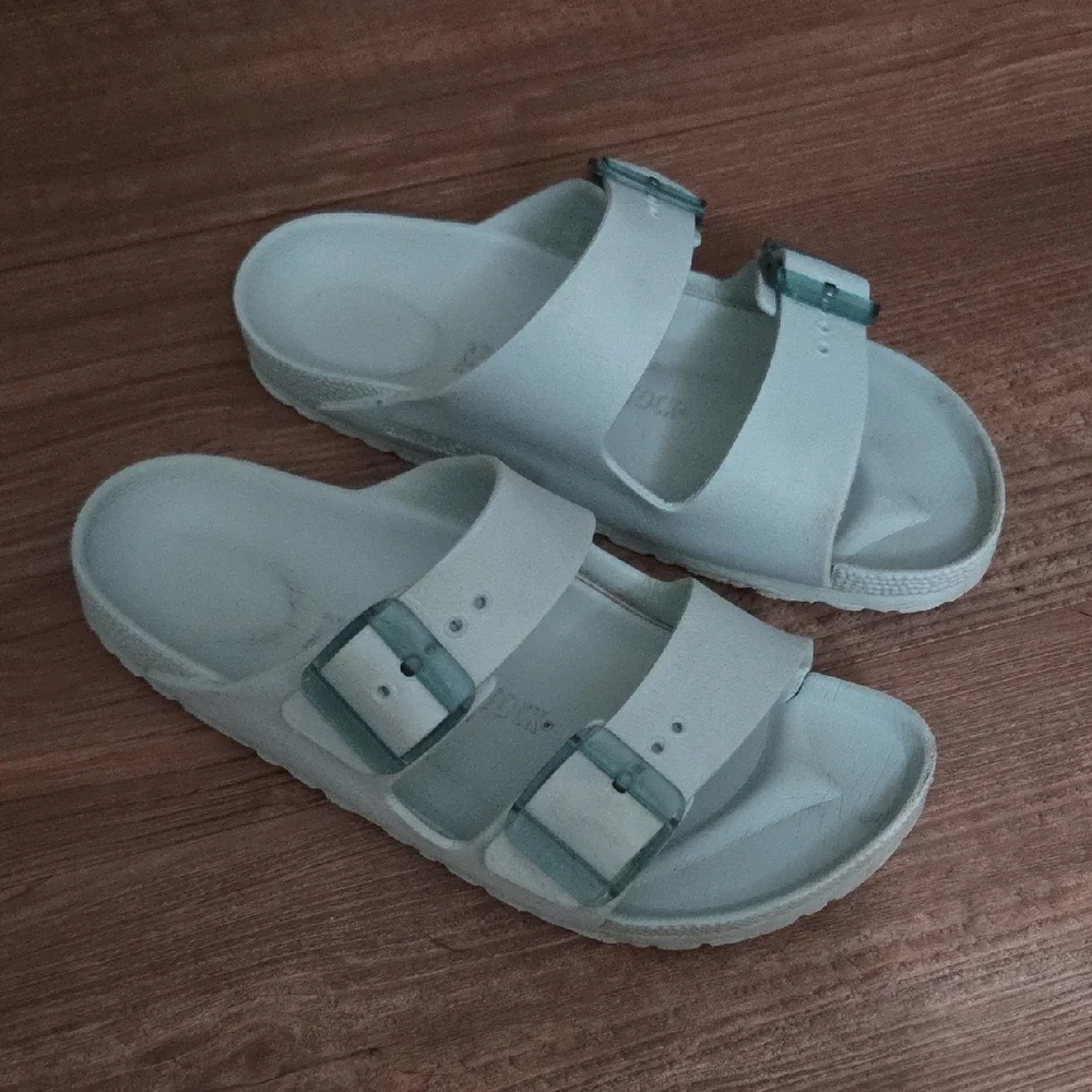 Birkenstock Light Mint Green Two-Strap Sandals